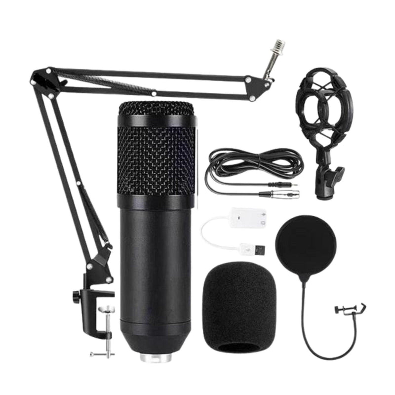 Kit Microfone Lelong Le-914 Condensador Braço Articulado