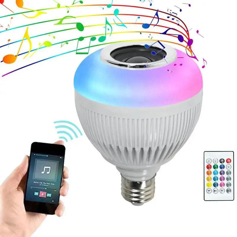 Lampada Bluetooth De Led Caixa De Som com Controle 12w Rgb